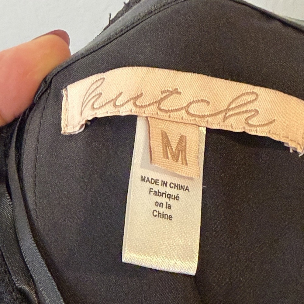Anthropologie x Hutch - Black Strapless Maxi Dress Large Bow Bodysuit Sheer Sexy - Picture 7 of 8